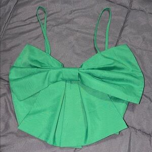 Green Bow Detail Women's Top